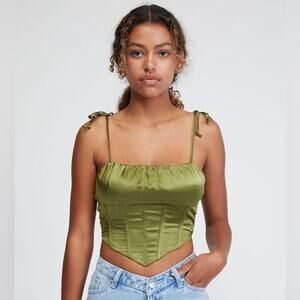 L.A. Hearts by pacsun green corset tank blouse size xs